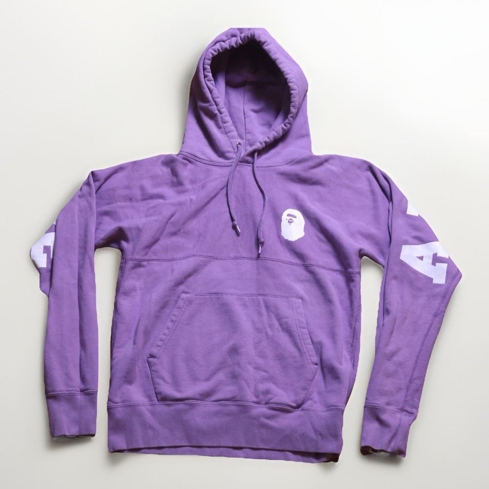 Bape Purple College‎ Big Logo Pullover Hoodie Size Small
